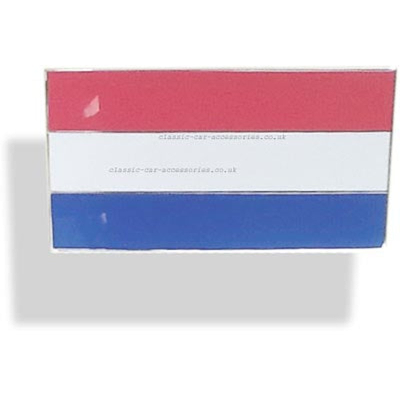 Enamelled metal Netherlands flag badge 38 x 21mm Self adhesive. – CXB0247