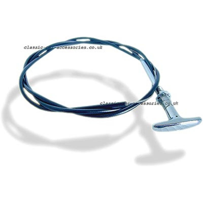 Flexible choke or bonnet release cable with chrome T pull (CH3) – CXE0222