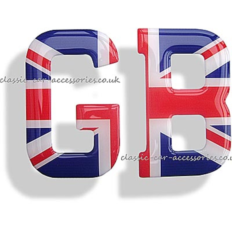 GB flexible clear resin encapsulated Union Jack letters  – CXB010122