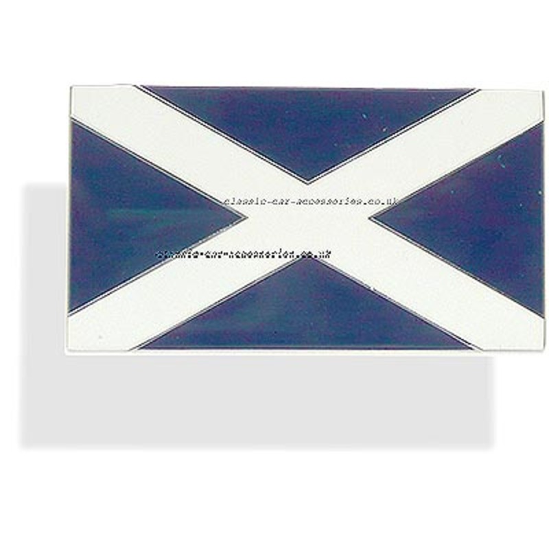 Saltire, St.Andrew enamelled metal badge 51 x 29mm. Self adhesive – CXB0240