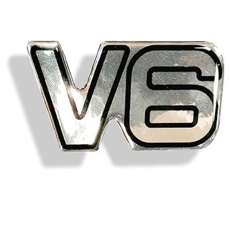 Self adhesive chrome V6 badge – CXB0943