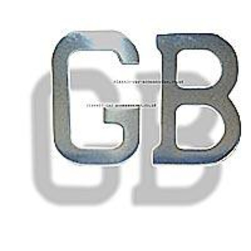 Stainless Steel country designation GB letters.  3 (84mm) high. – CXB010