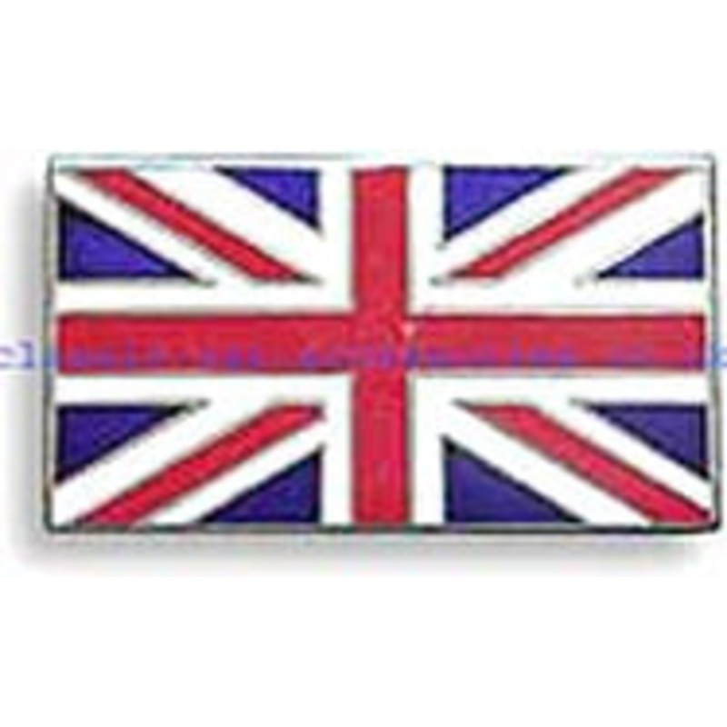 Union Jack enamelled metal badge 51 x 29mm. Self adhesive back – CXB024