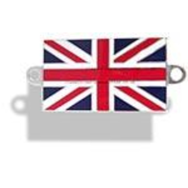 Union Jack enamelled metal badge 51 x 29mm with lugs for screws – CXB0243