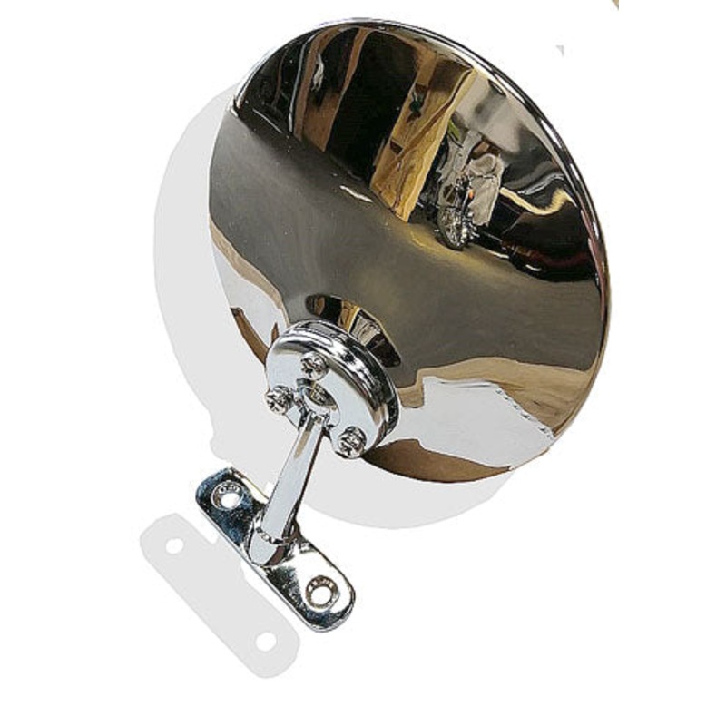 Polished round stainless steel interior Rear View mirror with flat or convex glass – CMN0202