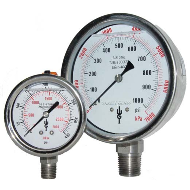 Elite 250 Series 2 1/2 Stainless Steel Pressure Gauges