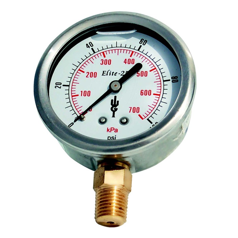 Elite 250 Series Brass Pressure Gauge