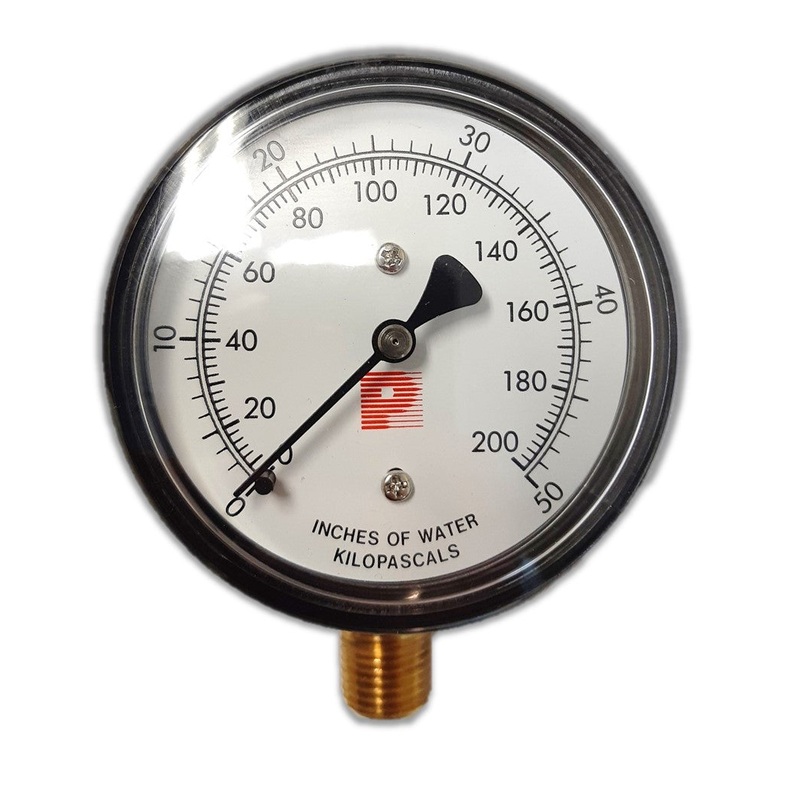 Brass Diaphragm 0-200 WC Pressure Gauges
