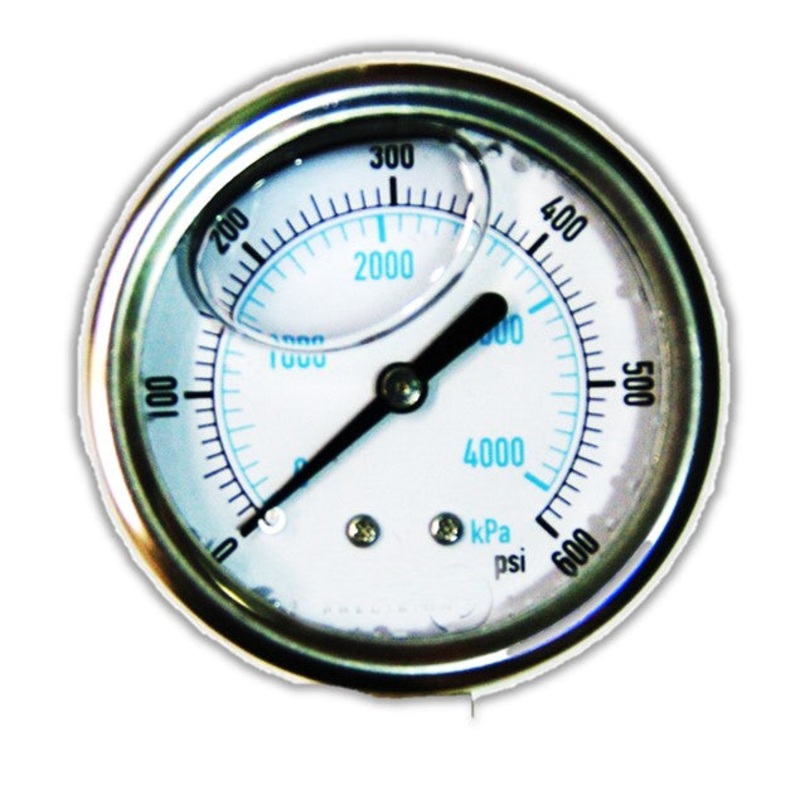 Industrial Stainless Steel Liquid Filled 2-1/2 Pressure Gauge