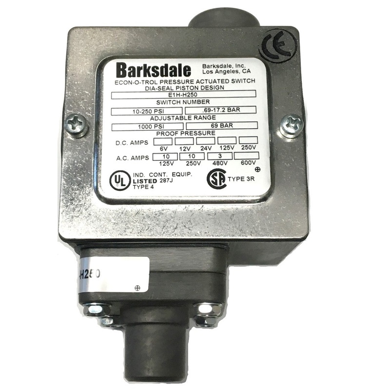 Barksdale Control Products E1H-H250 Series PressureTrol