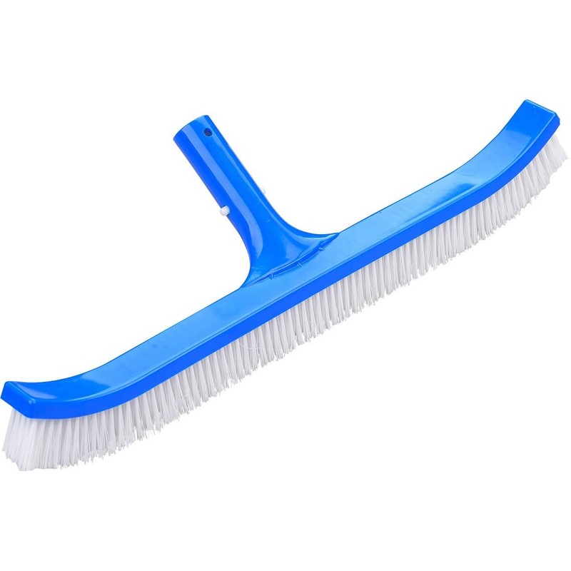 Curved 18 Pool Brush for Walls and Floors with Nylon Fiber Bristles