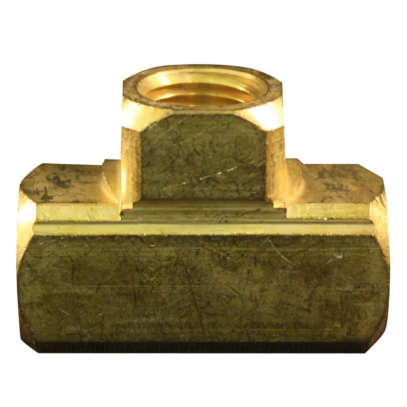 1/4 FNPT Brass Tee Hose Fitting (Box of 5)