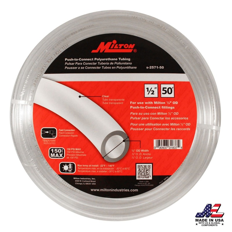1/2 OD Push-to-Connect Tubing, 50′ Long