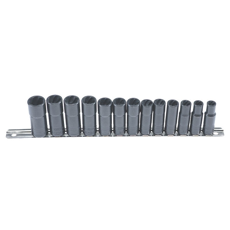 3/8 Drive (Deep Well) 13 Piece Twist Socket Damaged Fastener Removal System