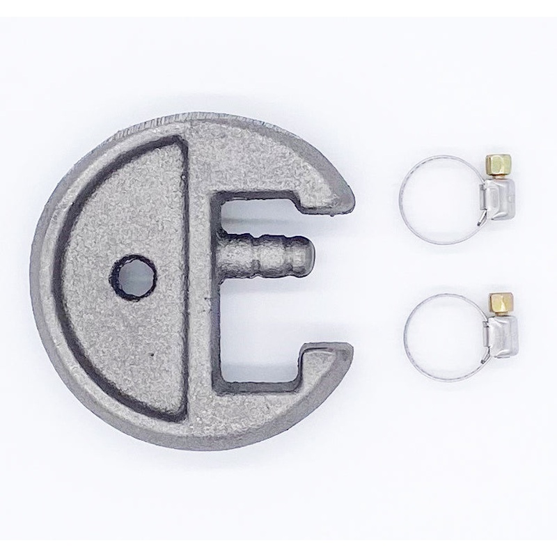 End-of-Hose Anchor Set  Durable Cast Iron Anchor with Hose Clamp for Reliable Hose Support