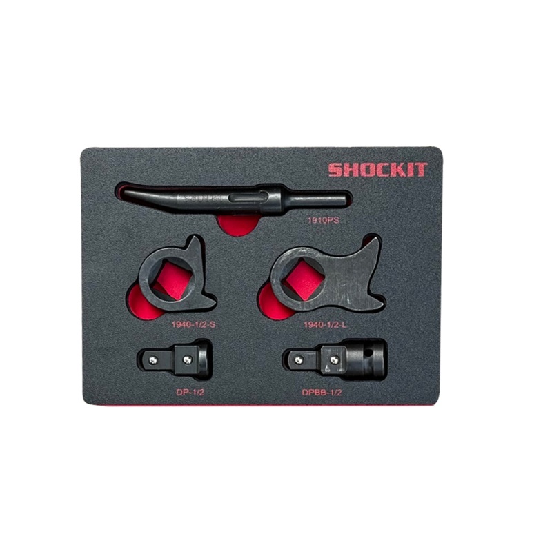 SHOCKIT Kentucky Kicker 1/2 Driver Kit in HD EVA Foam, Remove Seized Nuts Bolts  5 Piece
