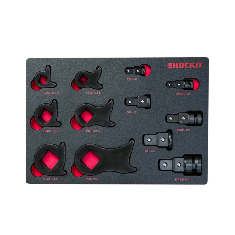 SHOCKIT Kentucky Kicker 3/8, 1/2, 3/4 Driver Master Set in HD EVA Foam, Remove Seized Nuts Bolts  5 Piece