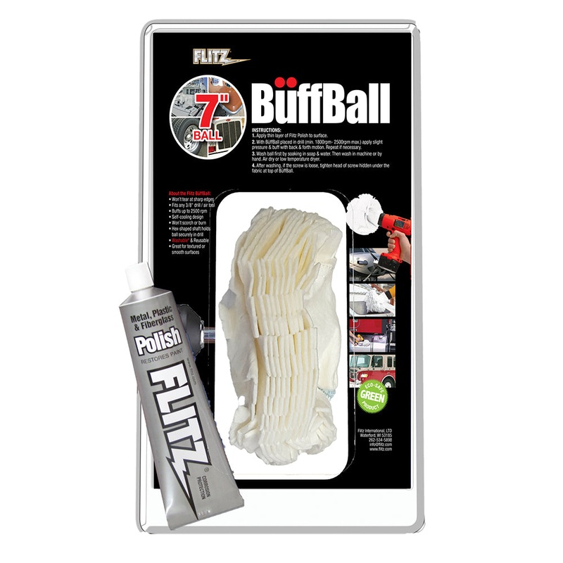 Flitz Buff Ball – Extra Large 7 – White w/1.76oz Tube Flitz Polish [WB 201-50]