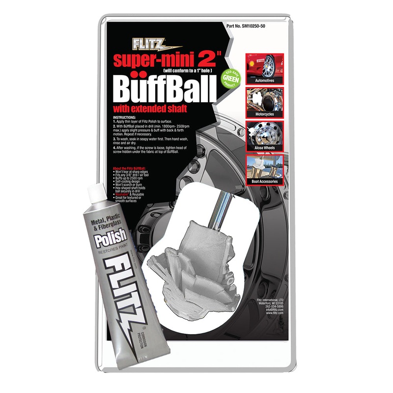 Flitz Buff Ball – Super Mini 2 – White w/1.76oz Tube Flitz Polish [SM 10250-50]