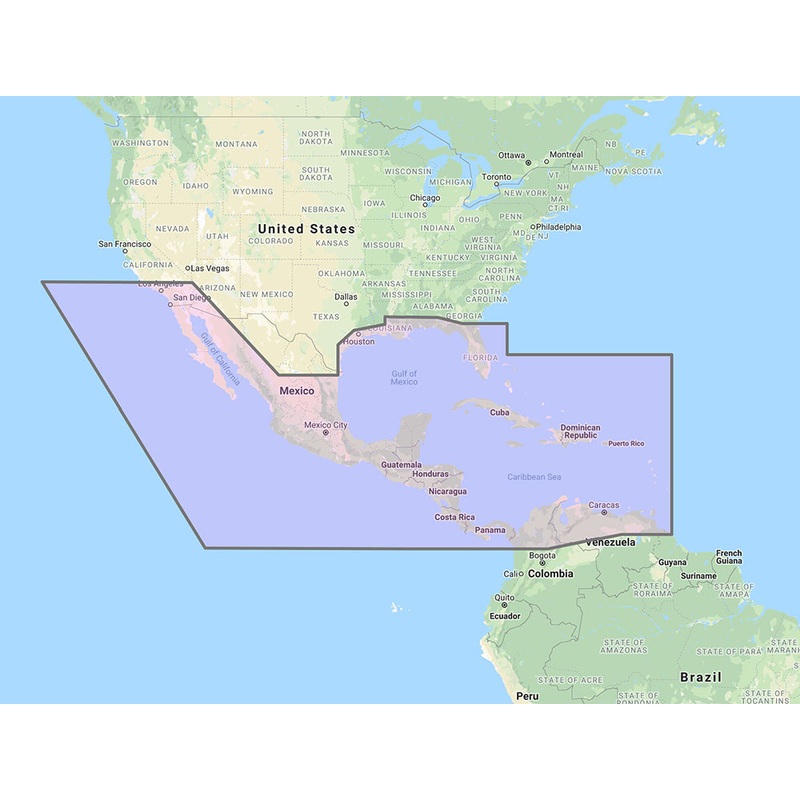 Furuno Central America, Caribbean  Part of Mexico Vector Chart – 3D Data  Standard Resolution Satellite Photos – Unlock Code [MM3-VNA-027]