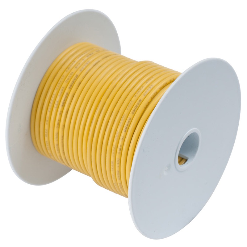 Ancor Yellow 16 AWG Tinned Copper Wire – 25′ [183003]