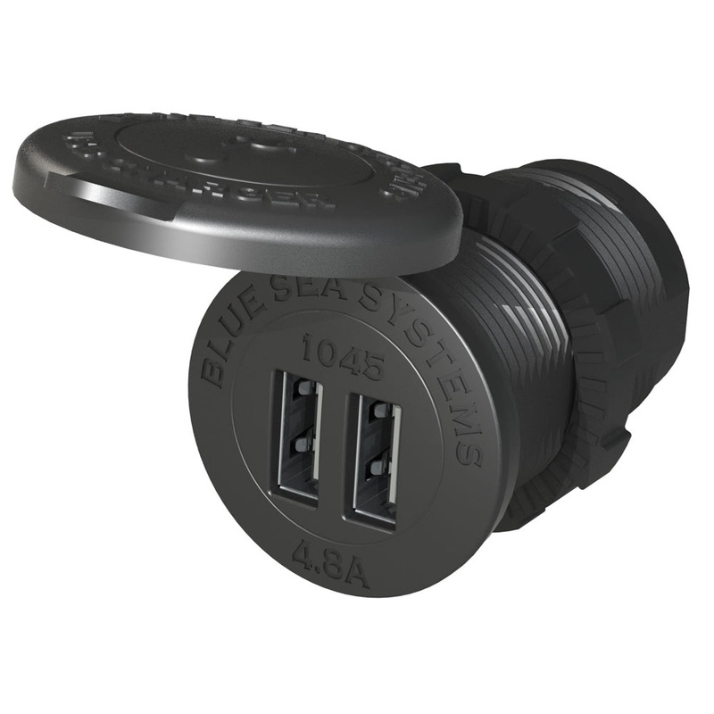 Blue Sea 1045 12/24V Dual USB Charger – 1-1/8 Socket Mount [1045]