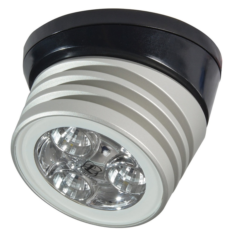 Lumitec Zephyr LED Spreader/Deck Light -Brushed, Black Base – White Non-Dimming [101326]