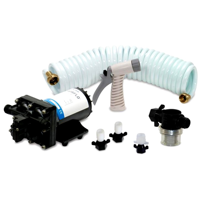 Shurflo by Pentair BLASTERII Washdown Kit – 12VDC, 3.5GPM w/25 Hose, Nozzle, Strainer  Fittings [4338-121-E07]