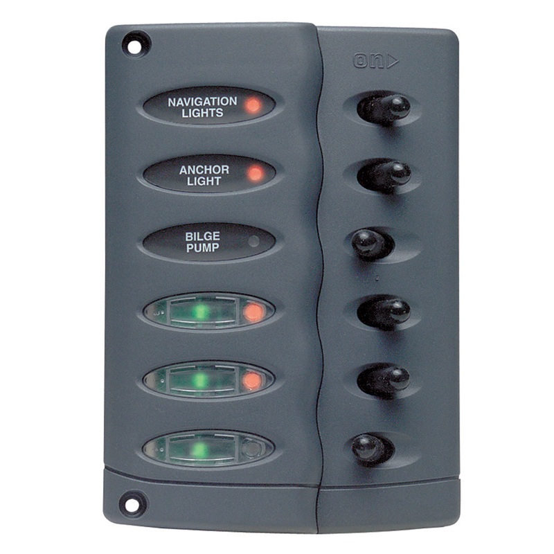 BEP Contour Switch Panel – Waterproof 6 Way w/PTC Fusing [CSP6-PTC]