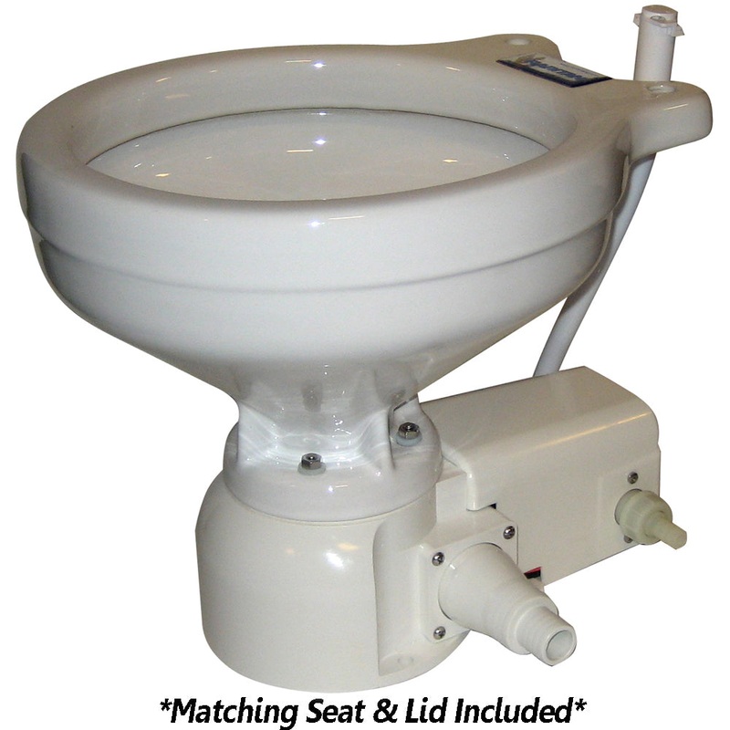 Raritan Sea Era Toilet – Marine Size – Freshwater Solenoid – Straight  90 Discharge – Smart Toilet Control – 12v [162MF012]