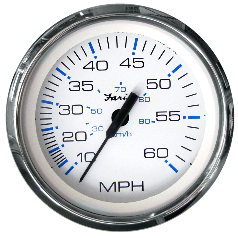 Faria Chesapeake White SS 4 Speedometer – 60MPH (Pitot) [33811]
