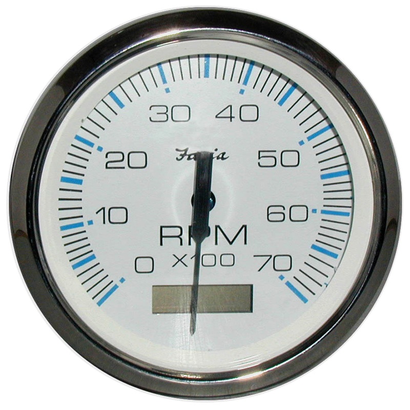 Faria Chesapeake White SS 4 Tachometer w/Hourmeter – 7000 RPM (Gas) (Outboard) [33840]