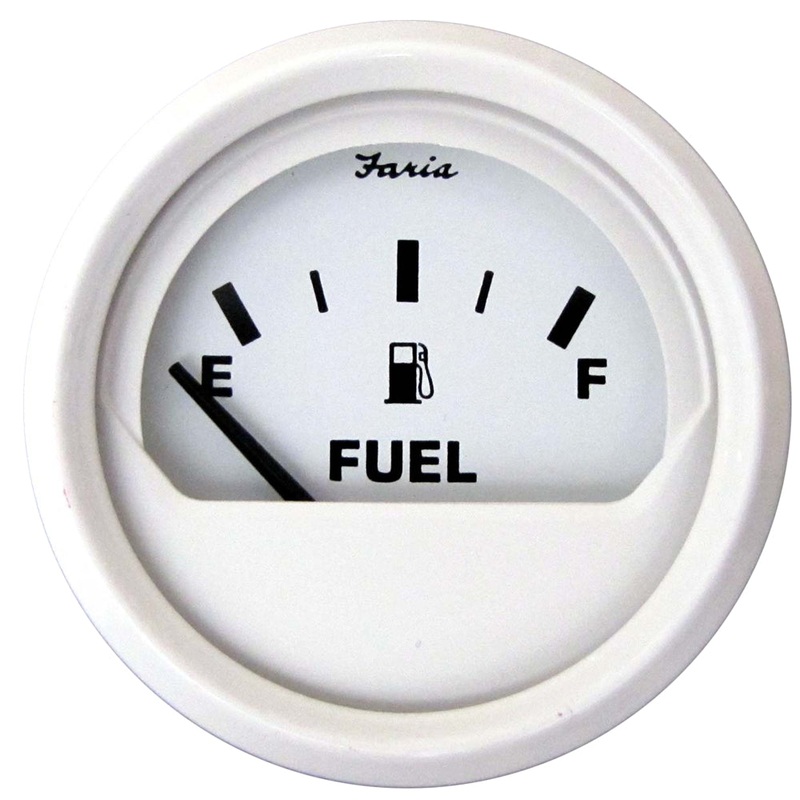 Faria Dress White 2 Fuel Level Gauge (E-1/2-F) [13101]