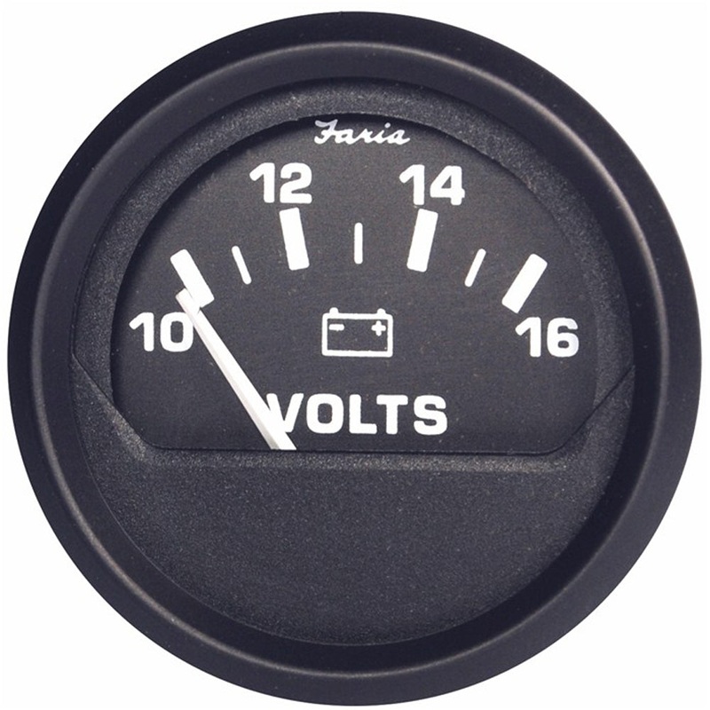 Faria Euro Black 2 Voltmeter (10-16 V) [12821]