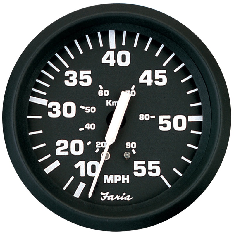 Faria Euro Black 4 Speedometer – 55MPH (Pitot) [32810]