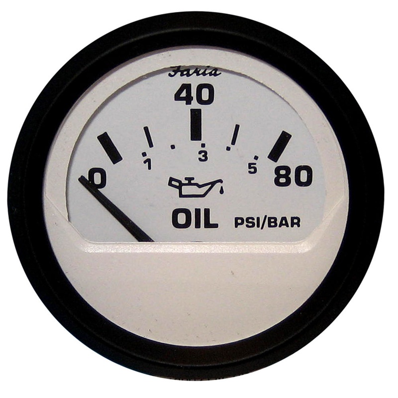 Faria Euro White 2 Oil Pressure Gauge (80 PSI) [12902]
