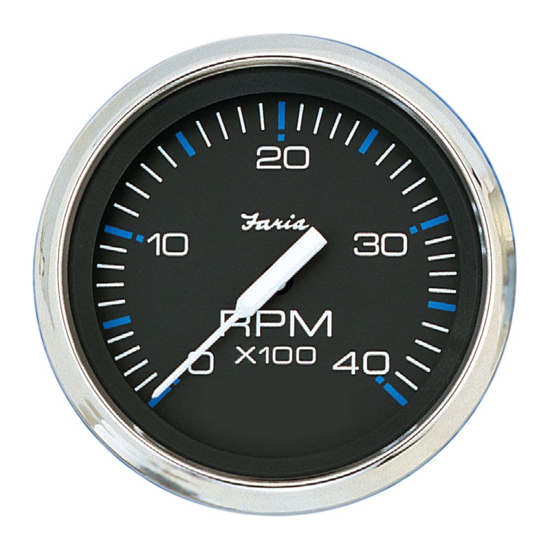 Faria Chesapeake Black 4 Tachometer – 4000 RPM (Diesel) [33742]