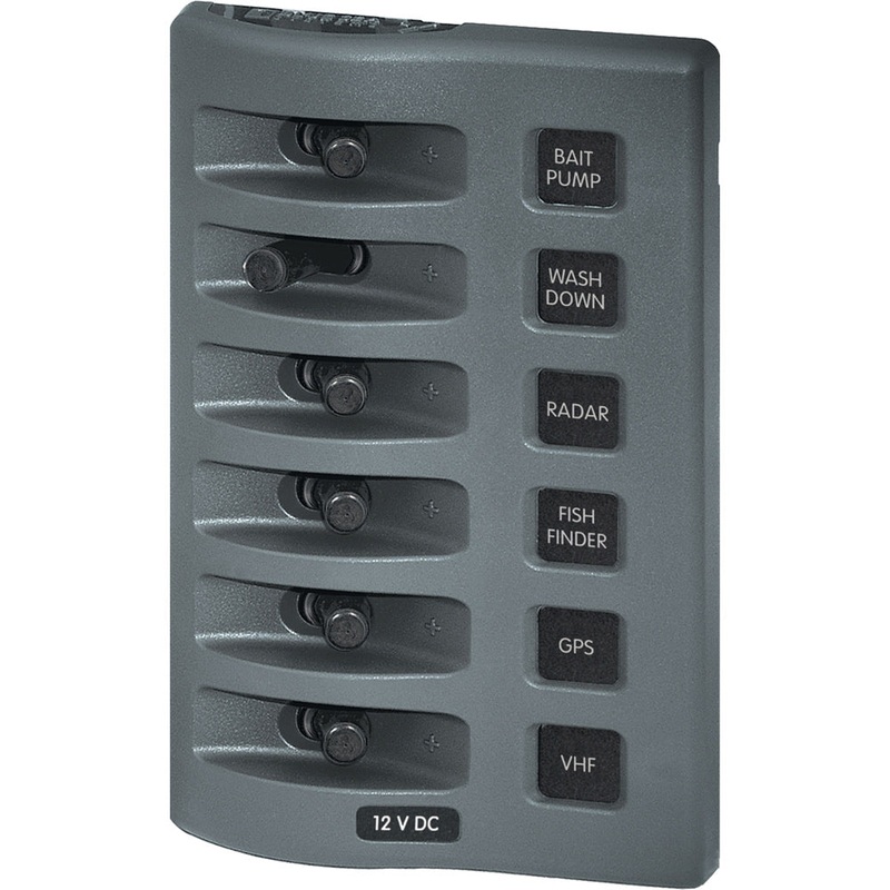 Blue Sea 4307 WeatherDeck 12V DC Waterproof Switch Panel – 6 Position [4307]