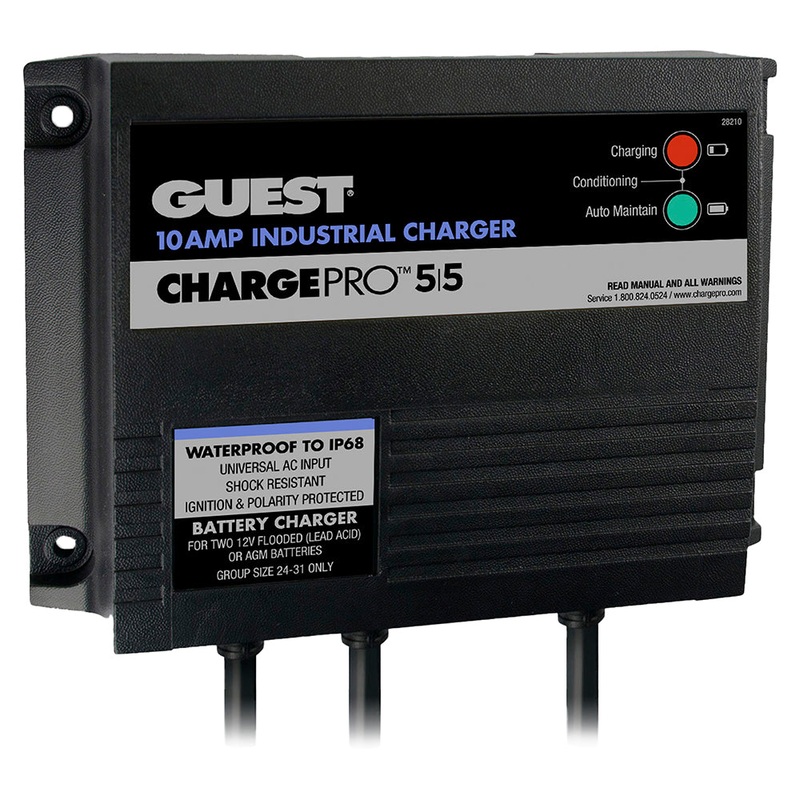 Guest 10AMP – 12/24V 2 Bank 120V Input On-Board Battery Charger [28210]