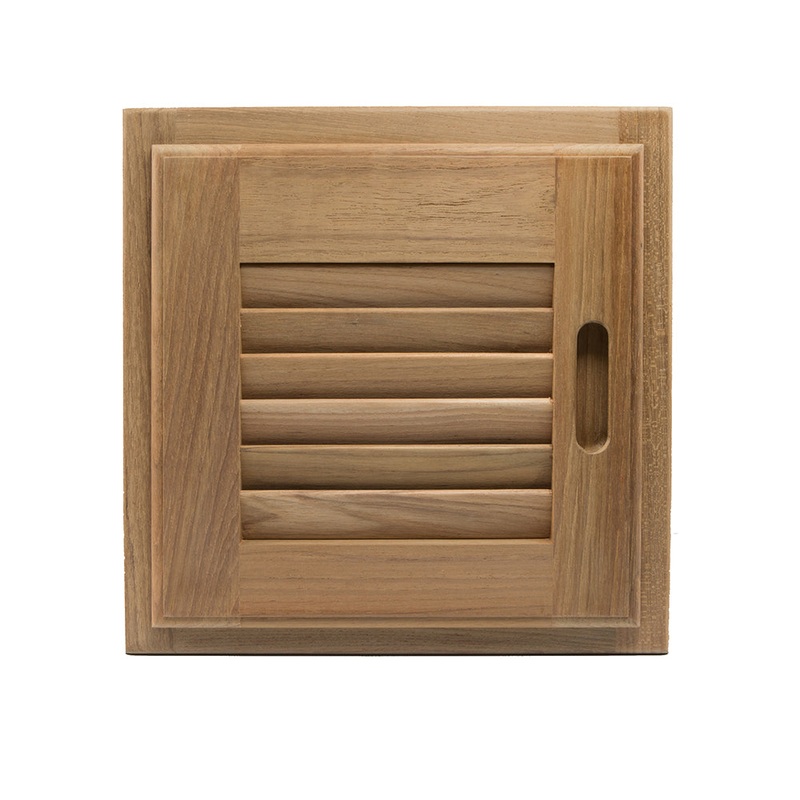 Whitecap Teak Louvered Door & Frame – Right Hand – 12 x 12 [60720]