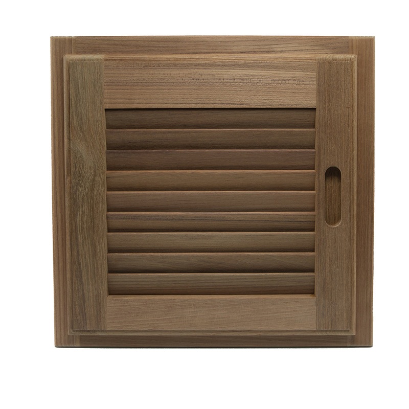 Whitecap Teak Louvered Door & Frame – Right Hand – 15 x 15 [60722]