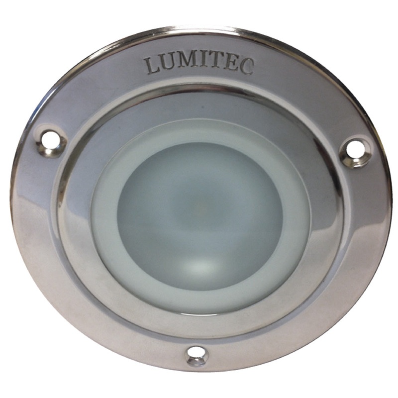 Lumitec Shadow – Flush Mount Down Light – Polished SS Finish – 3-Color Red/Blue Non Dimming w/White Dimming [114118]