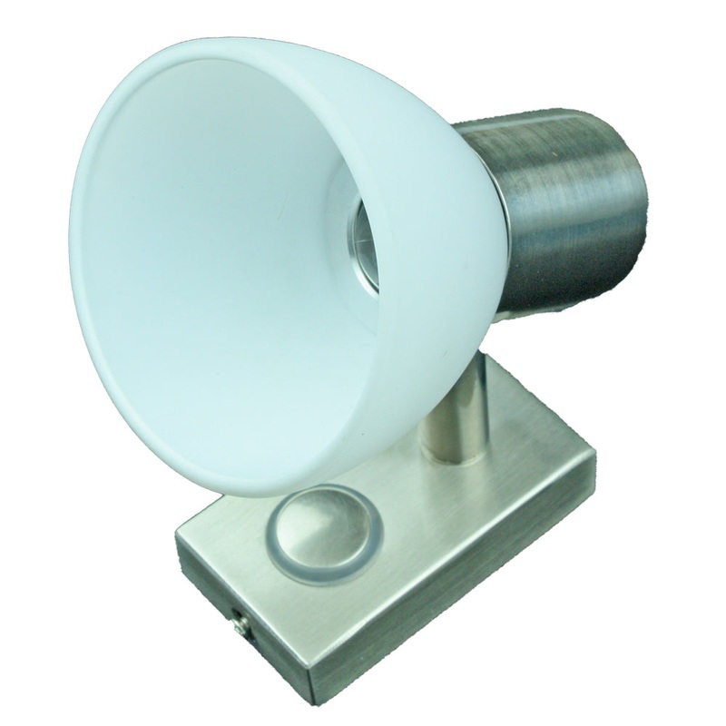 Lunasea LED Wall Mount Light Fixture – Touch Dimming – Brushed Nickel – Warm White – 3W [LLB-33EW-81-OT]