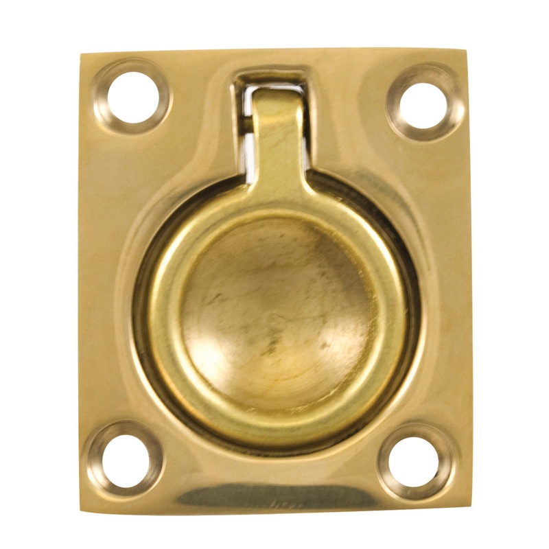 Whitecap Flush Pull Ring – Polished Brass – 1-1/2 x 1-3/4 [S-3360BC]