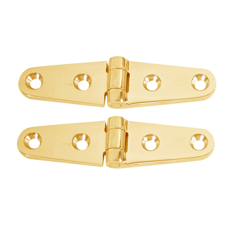 Whitecap Strap Hinge – Polished Brass – 4 x 1 – Pair [S-0604BC]