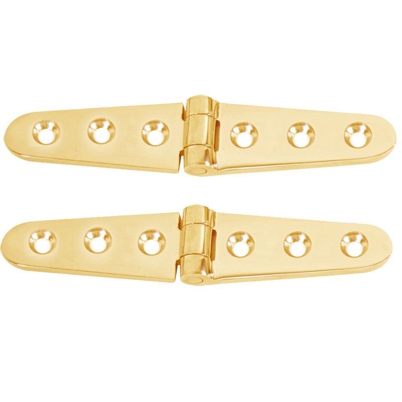 Whitecap Strap Hinge – Polished Brass – 6 x 1-1/8 – Pair [S-0605BC]