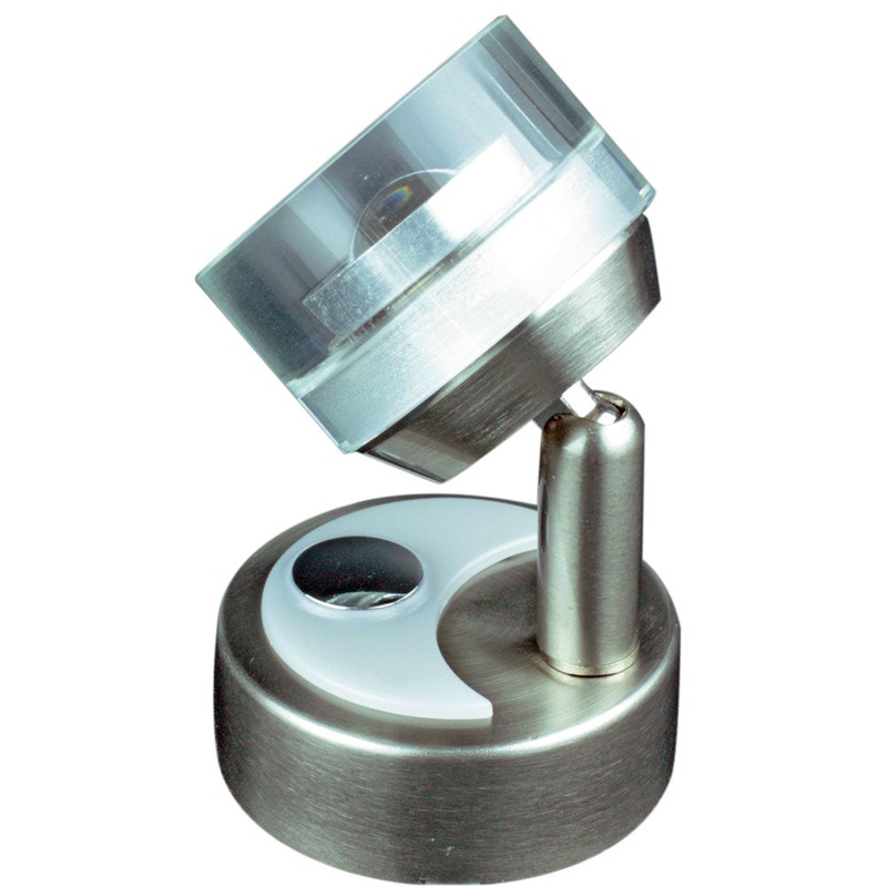 Lunasea Wall Mount LED Light w/ Round Glass Shade & Touch Dimming – Warm White/Brushed Nickel Finish [LLB-33SW-81-OT]