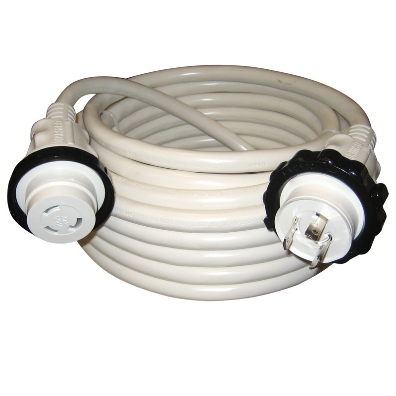 Marinco 30A 125V Molded Standard Cordset – White – 50′ [199120]