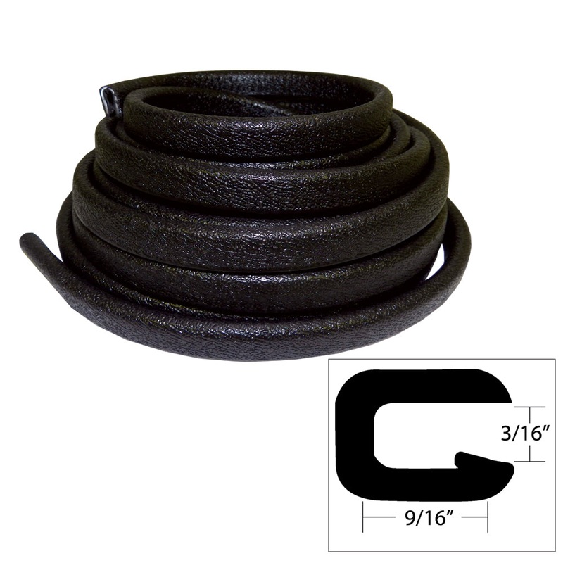 TACO Flexible Vinyl Trim – 5/32 Opening x 9/16W x 25’L – Black [V30-1005B25-1]