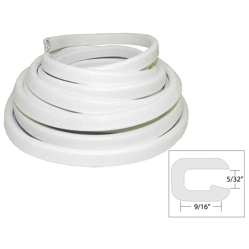TACO Flexible Vinyl Trim – 5/32 Opening x 9/16W x 25’L – White [V30-1005W25-1]